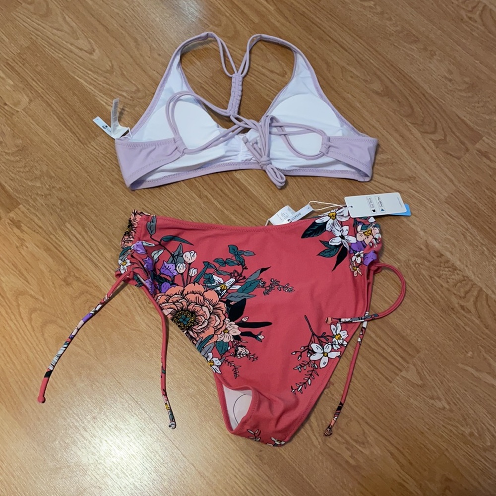 Cupshe Pink and Purple Floral Bikini - Picture 2 of 3